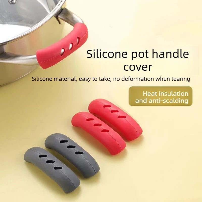 Multi-color Silicone Anti-burn Pot Handle Sleeve Heatproof Non-slip Cover Fit Casserole Stewpan for Home Cooking Use