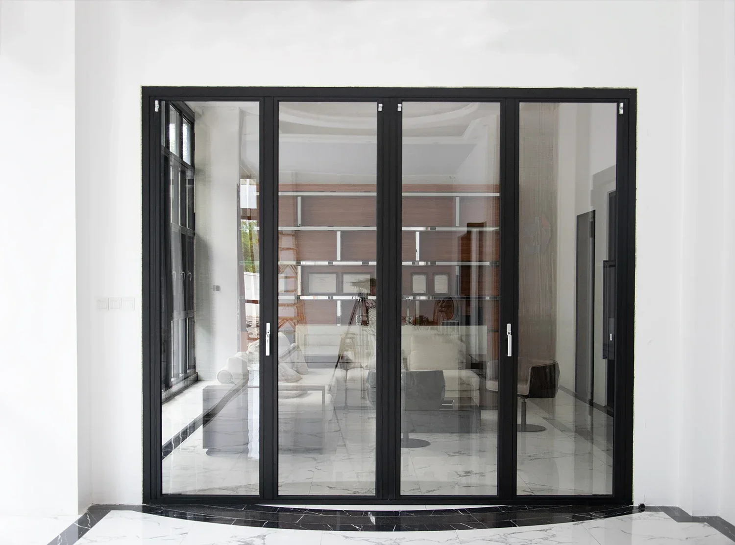 Villa Thermal Break Aluminiumprofil Falttür Heimdekoration Doppelverglaste Außenterrasse Bifold Door Custom