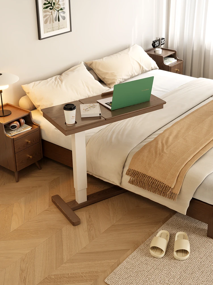 

Solid wood with wheels removable bedside table lifting laptop desk sofa side few beds small table