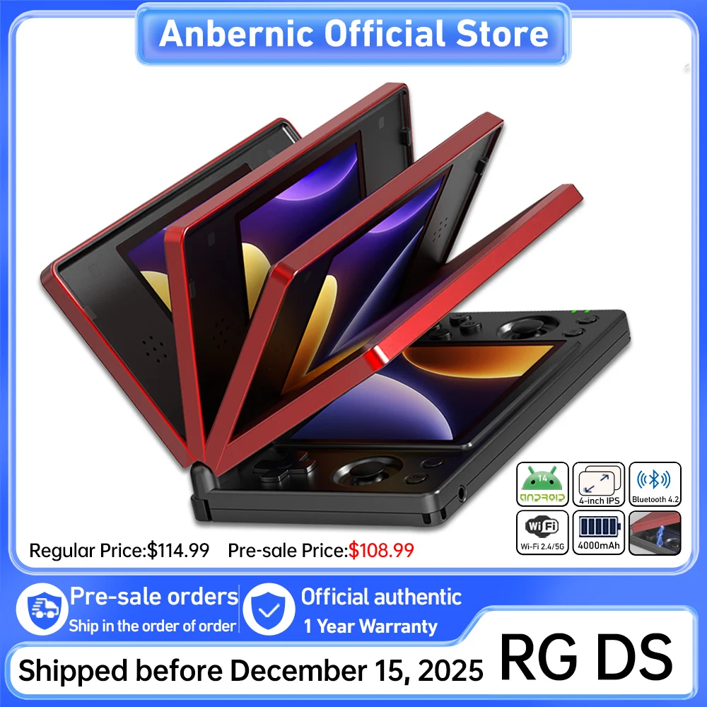 وحدة تحكم ألعاب الفيديو المحمولة Anbernic-RG503 ، شاشة OLED 4.95 بوصة ، نظام لينكس ، مشغل ألعاب محمول ، RK3566 ، بلوتوث ، 5G ، Wif