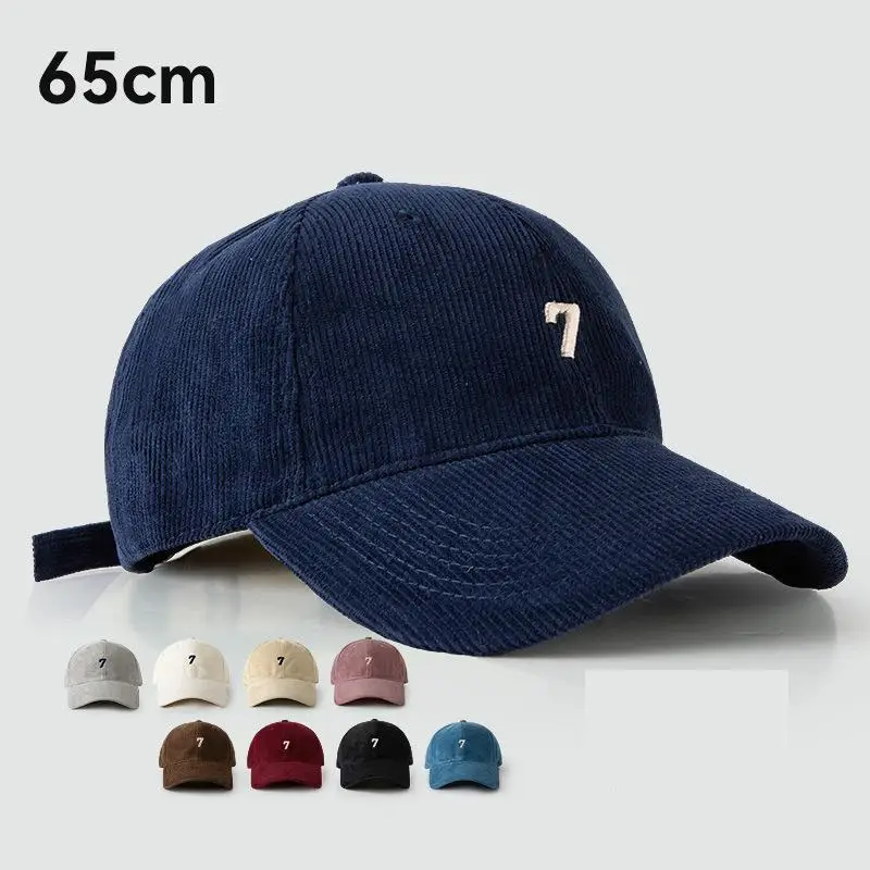 Winter 60-65 cm Large Size Corduroy Baseball Cap For Men Women Autumn Snapback Caps Big Head Dad Hat Gorra Bonnets Dropshipping