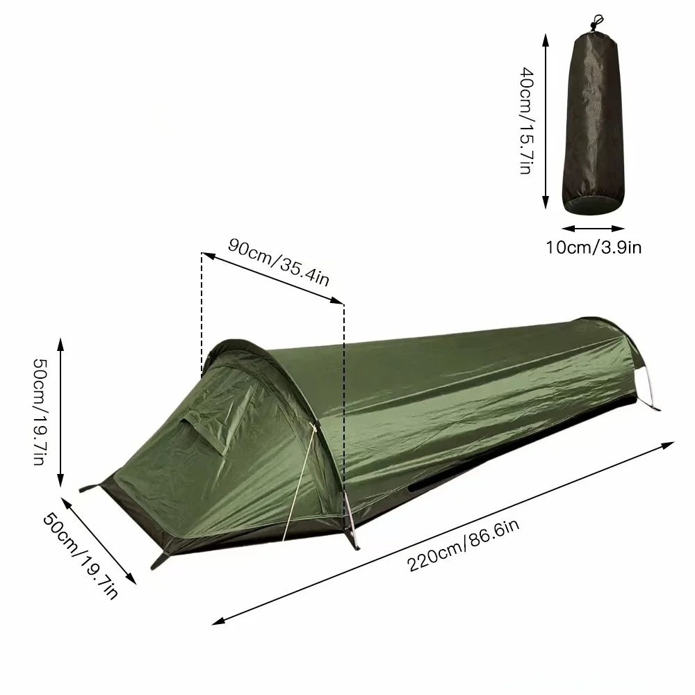 

1-Person lightweight all-season tent for camping, hiking & fishing. Easy setup, spacious interior, durable & portable with carry
