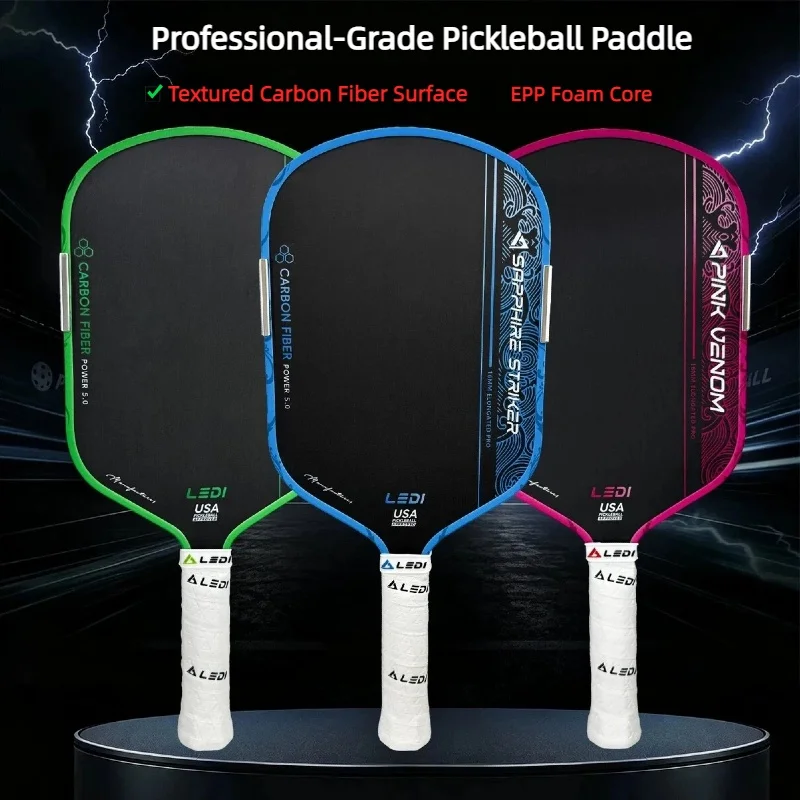 carbon-fiber-pickleball-paddle-one-piece-hot-press-molding-epp-foam-core-textured-surface