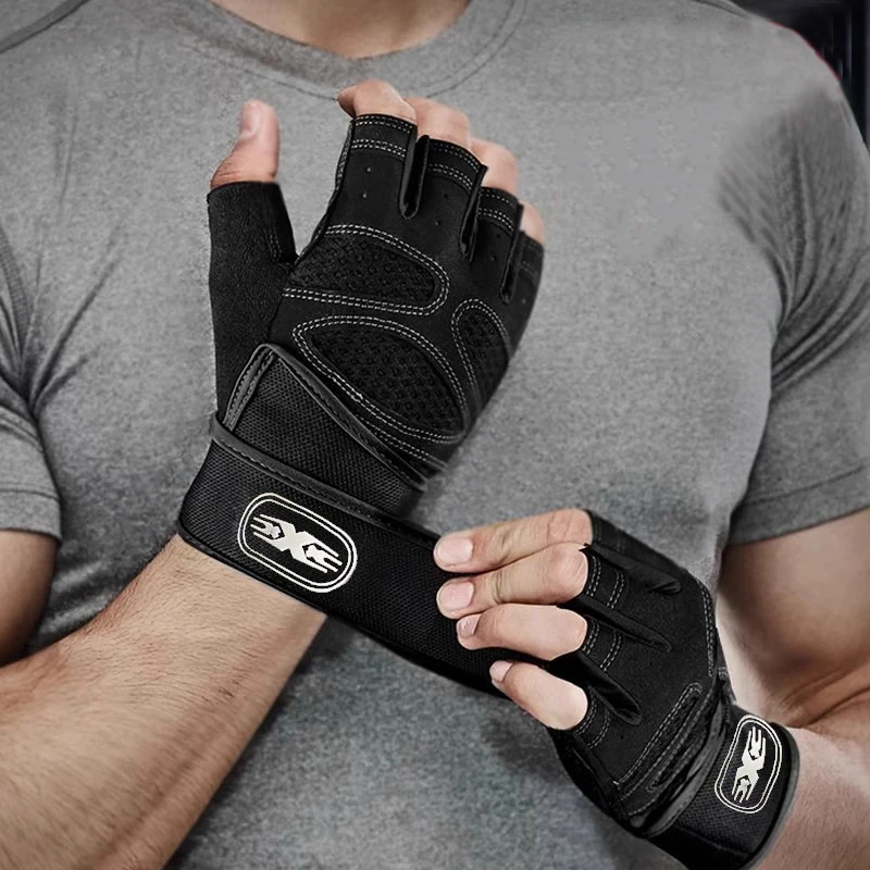 

1 Pair WeightLifting Gloves with thickend Pad, Wrist Wraps Support, Full Palm Protection,Grip for Gym Training