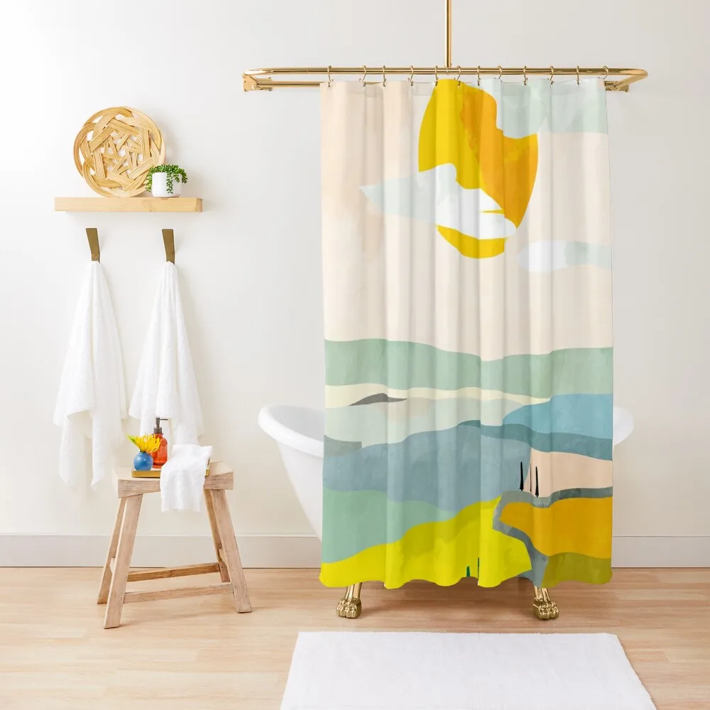 

tuscany sun summer abstract landscape Shower Curtain Shower Waterproof Waterproof Bath And Anti-Mold In The Bathroom Curtain