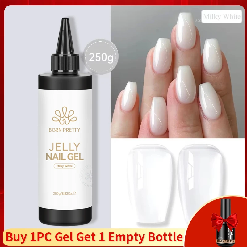 BORN PRETTY 250g Super Top Coat Base Gel losweken UV LED Drogen Langdurige Semi Permanente Jelly Naakt Roze Gel nagellak