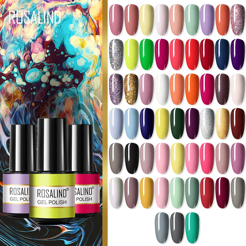 ROSALIND Hybrid vernice smalto Gel di lunga durata Semi permanente Soak Off Top Base Matt Coat Gel UV smalto per unghie Nail Art