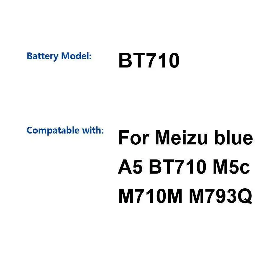 

Долговечный аккумулятор для мобильного телефона Meizu Blue A5 M5c M710M M793Q, легкий, 3060 мАч, BT710