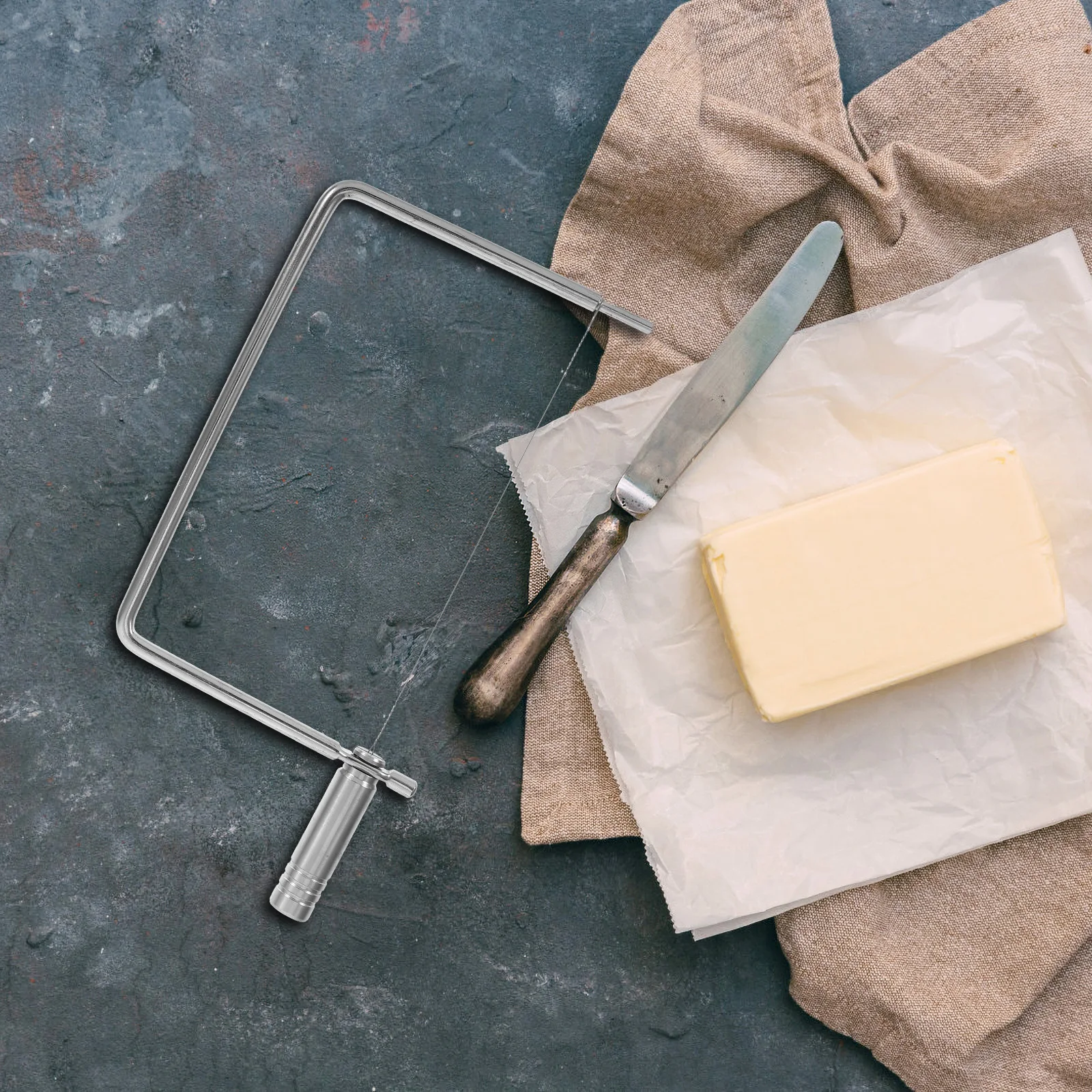 قطاعة الجبن بسلك من الفولاذ المقاوم للصدأ، قطاعة محمولة متعددة الأغراض للزبدة والجبن، أدوات المطبخ، أدوات قطع الزبدة