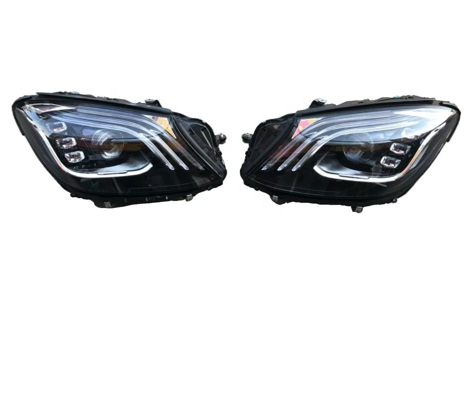 

New Hot Selling S Series W222 Front LED Head Headlights Geometric Lights Blue Day Running Lights for -