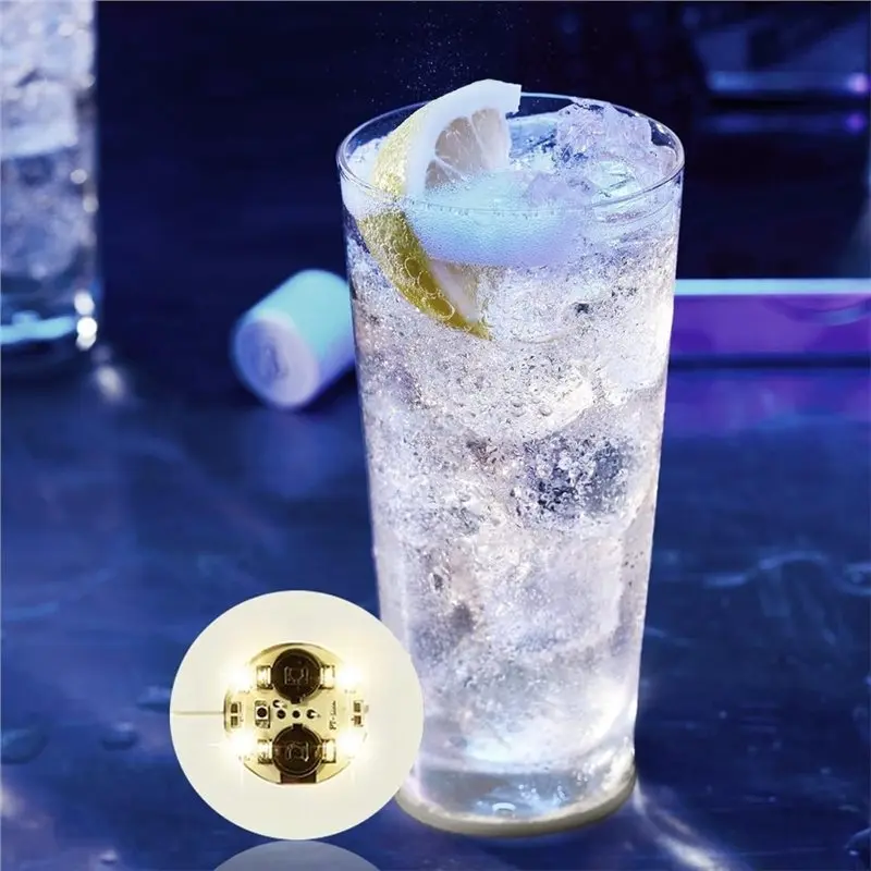 ABYN-Light Up Bar Coaster, RGB LED For Drink Stickers 25Pcs For Drinks, Liquor Bottle Lights view 2