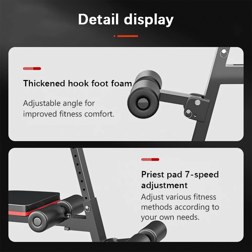 Oefentrainer Multifunctionele Commerciële Verstelbare Workout Zwart Gym Gewicht Bench Been Curl Gewicht Bank Voor Alle Lichaamsoefeningen