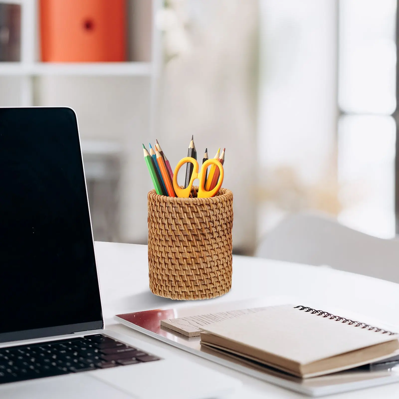 2 個織ペンホルダーデスク ganizer 直径 8 センチメートル高さ 10 センチメートル収納鉛筆カップ教室アクセサリー教師ギフト