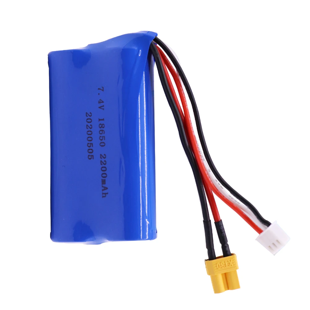 Aggiorna la batteria agli ioni di litio da 7.4 V 2200mAh con caricabatterie per Huina 580550 583 582 pezzi di ricambio per Drone per auto RC 18650