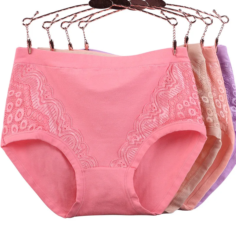 Plus Size Women's High Waist Briefs Cotton Underpants for Mature Curvy Figures Full Coverage Panties