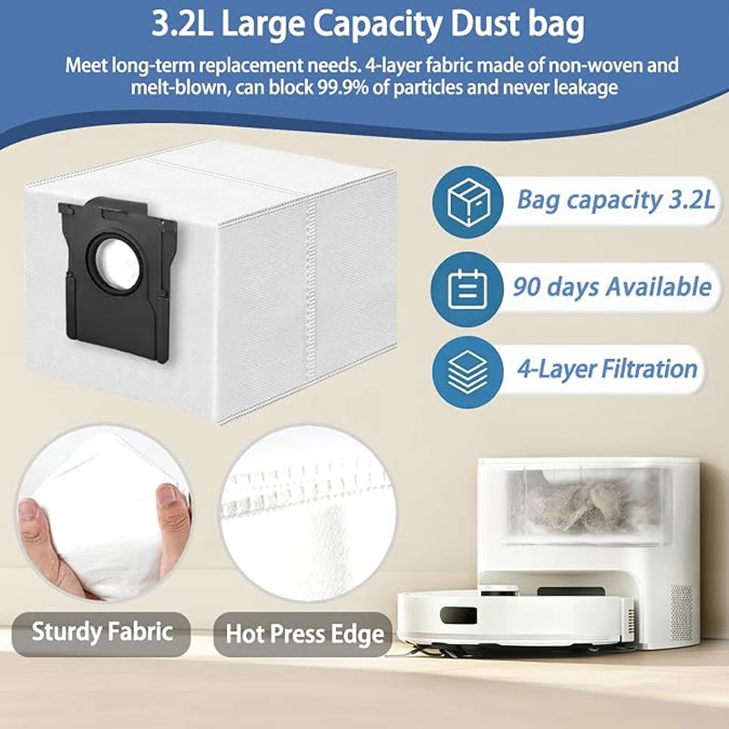 For Dreame D20 Air Plus/F21/F21 Plus/F20/F20 Plus Robot Vacuum Accessories Main Side Brush Filter Mop Dust bag Replacement Parts view 5