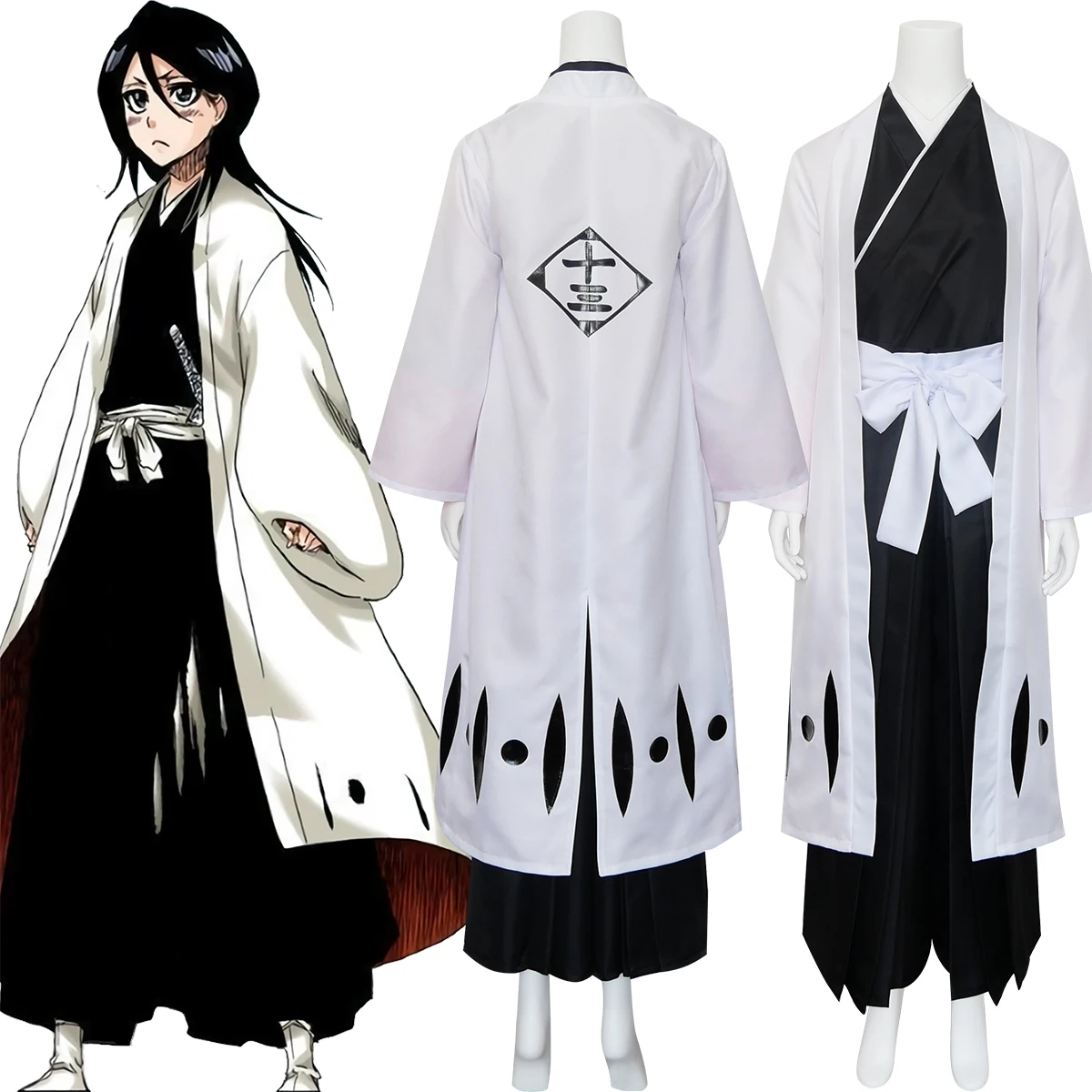 Anime Cosplay Kimono - Rukia Kuchiki Cosplay Kostümü Anime Shinigami