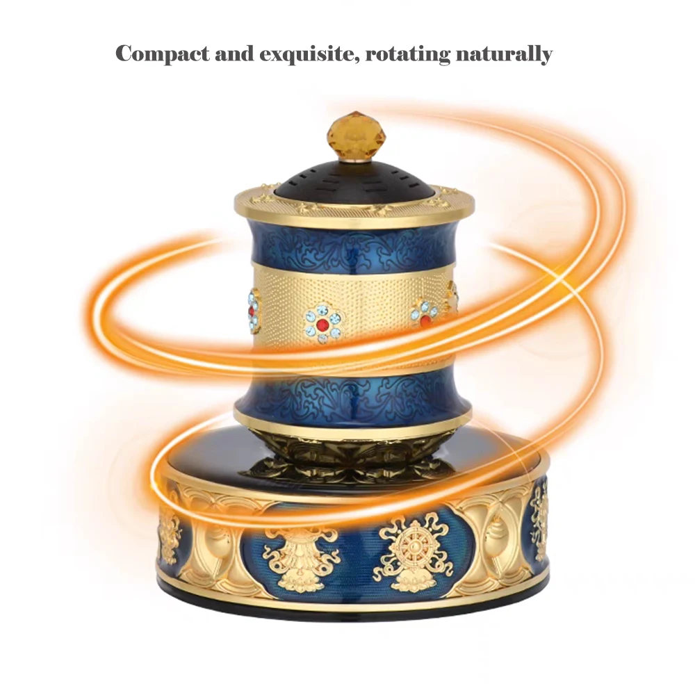 

New Solar prayer wheel, Tibetan style eight-auspiciousness solar rotary drum, Car charging scripture tube, home prayer ornaments
