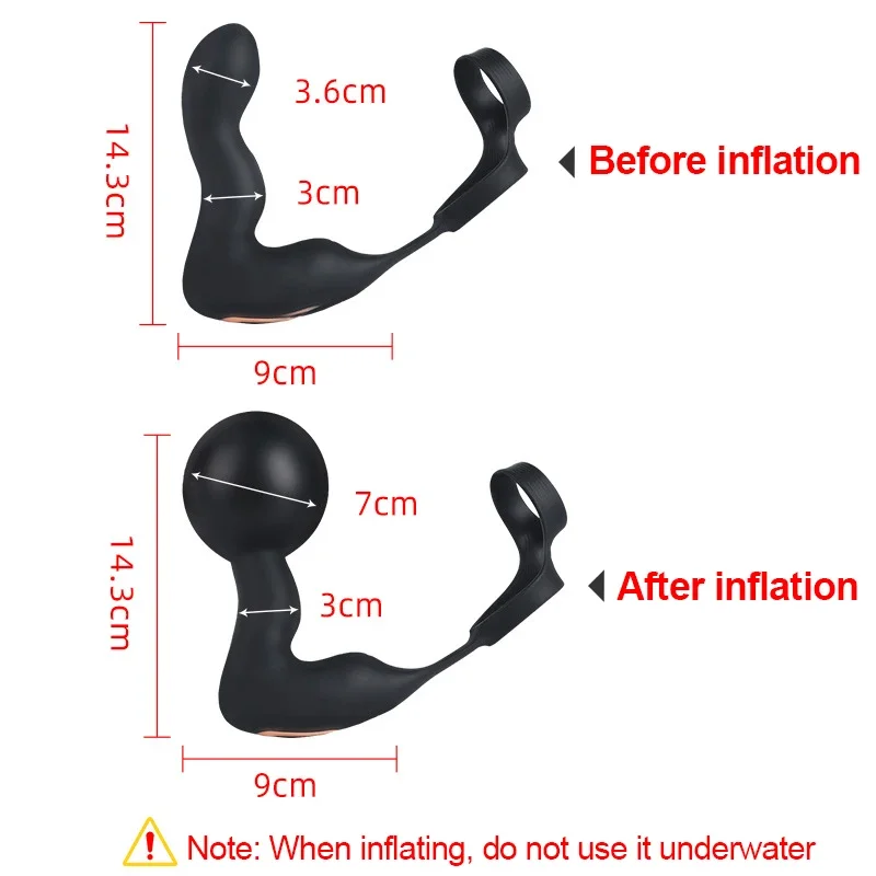 Wireless Remote Control Male Prostate Massager Inflatable Anal Plug Vibrating Butt Plug Anal Expansion Vibrator Sex Toys For Men