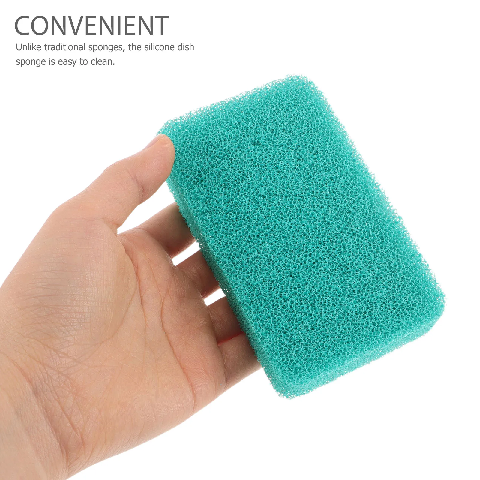 

10pcs Silicone Cleaning Sponge Kitchen Scrubbing Pad Powerful Stain Removal Non-Absorbent Quick Drying Reusable Dish Scrubber
