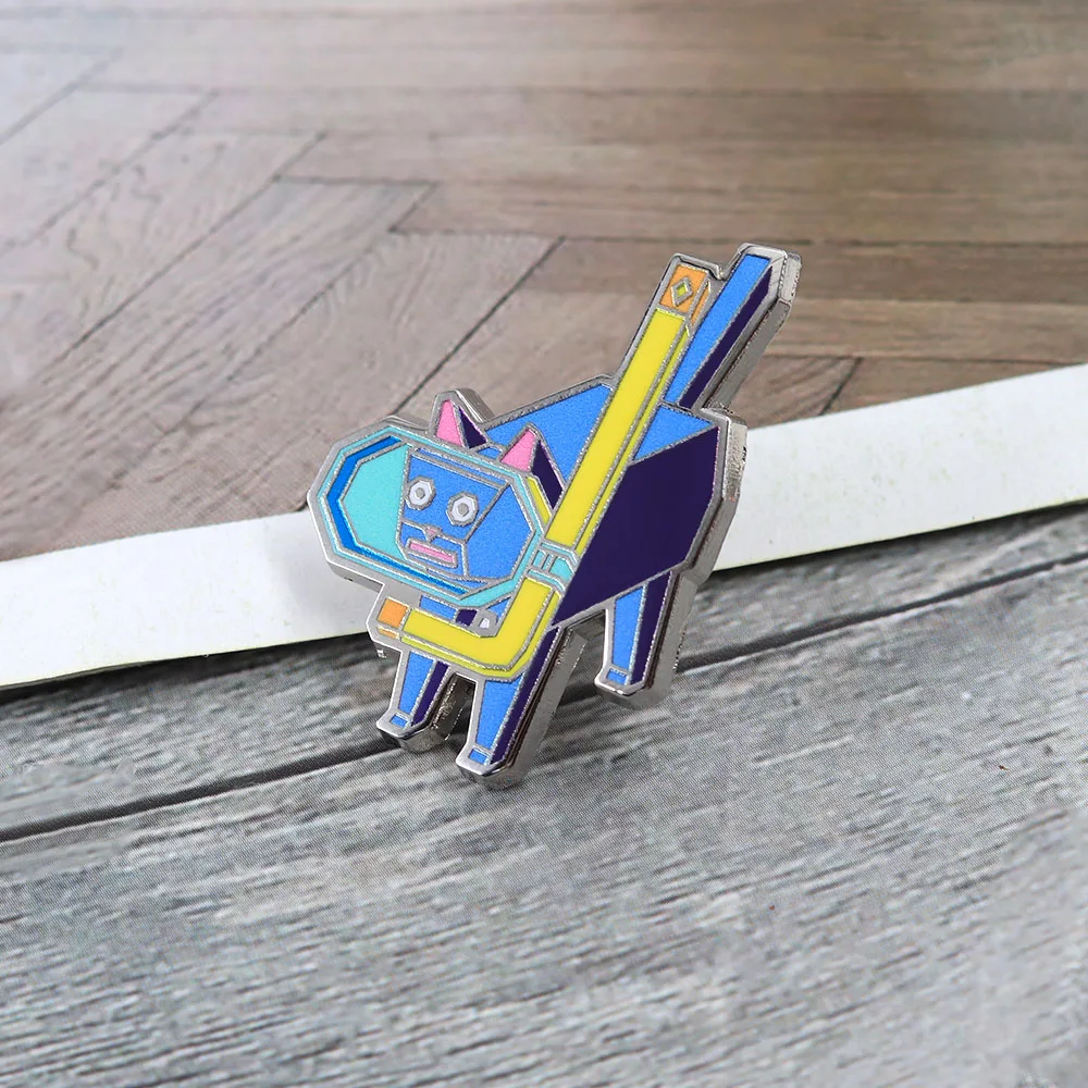 Lowpoly Scuba Cat Emaille-Brosche Klassisches Videospiel Katamari Damacy Abzeichen Rucksack- und Kleidungsaccessoire Einzigartiges Geschenk für Gamer – Detail 10