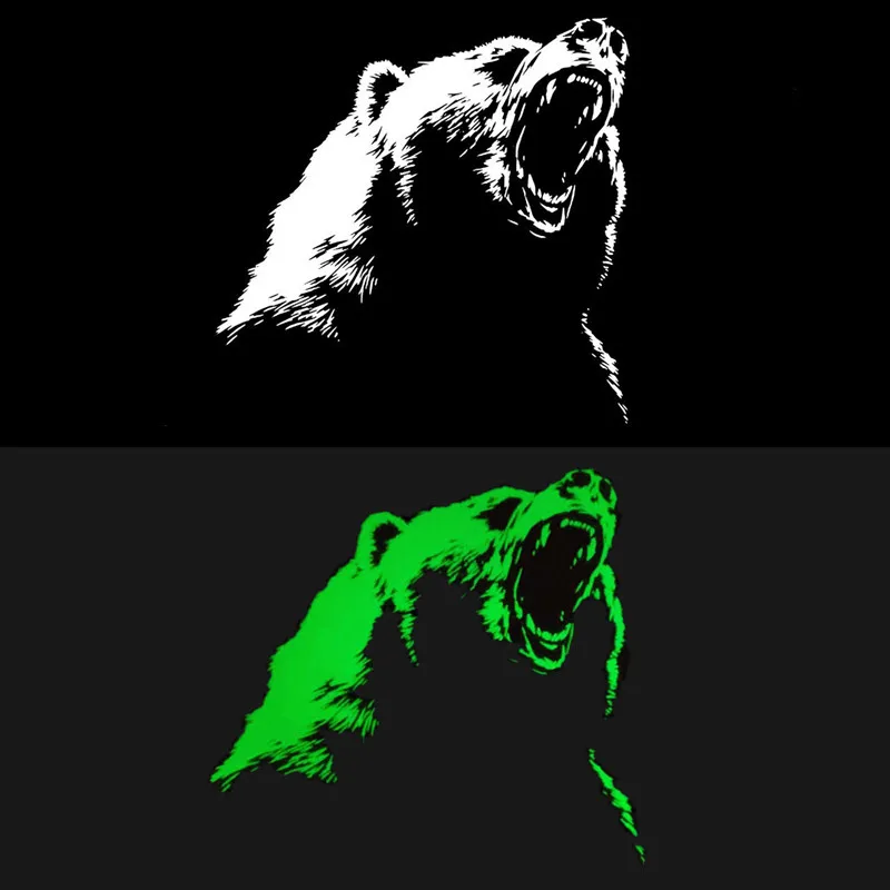 Heat Transfer PVC Patches Fluorescence Bear DIY Clothes Stickers For Clothing Iron On Patches Animal Style For Music Festival image 2