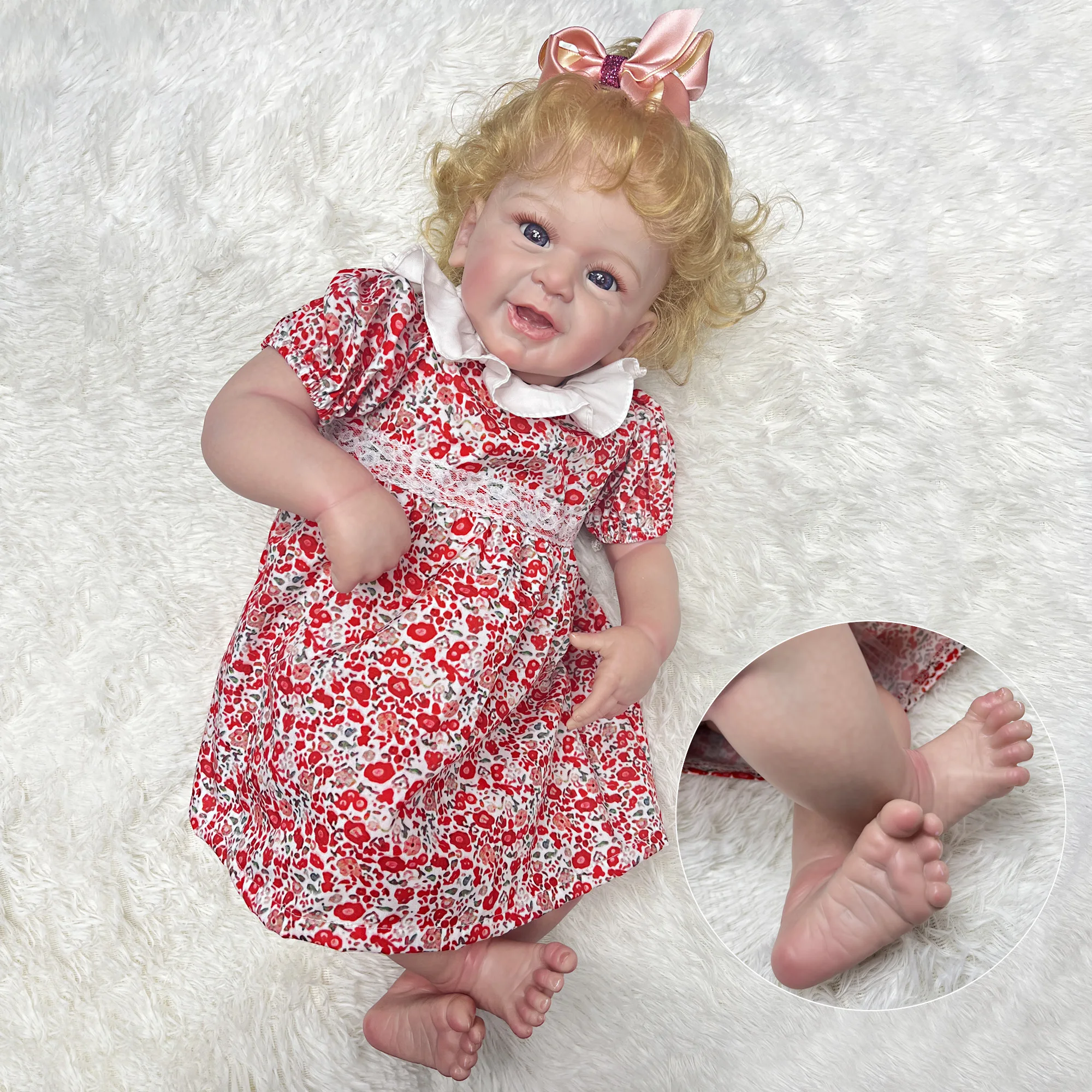 20 Inch Handmade Lifelike Newborn Baby Doll With Rooted Blond Hair Handmade Bebe Newborn Doll