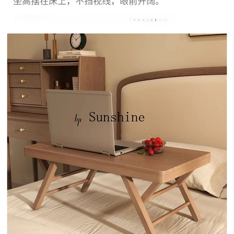 Bed Solid wood writing desk Household folding table