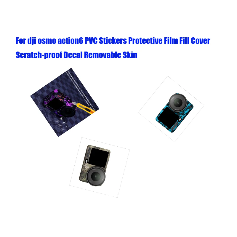 For dji osmo action6 PVC Stickers Protective Film Fill Cover Scratch-proof Decal Removable Skin for dji osmo action6 Camera Wrap