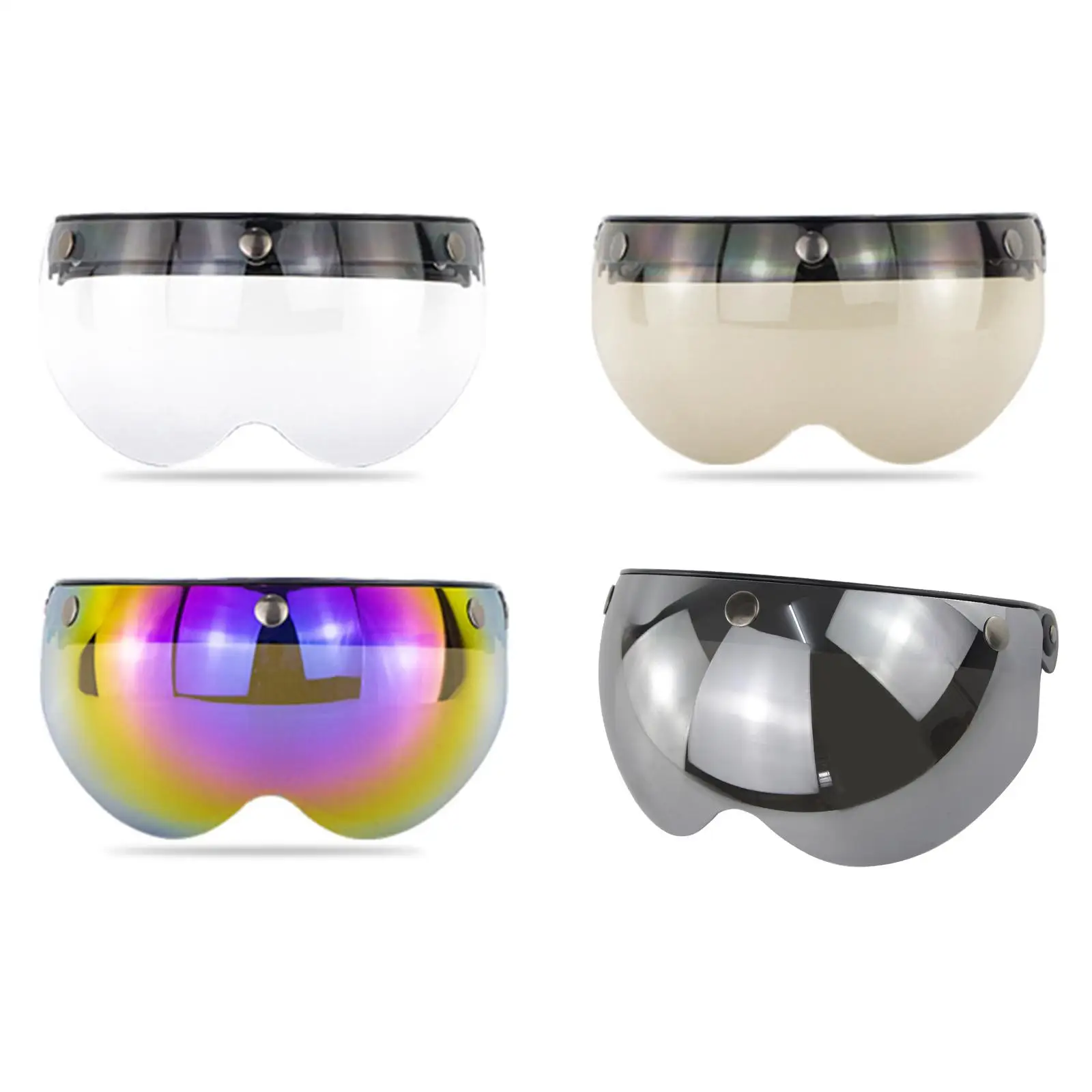 

Vintage Flip Up Down Visor Lens for 3-Snap Motorcycle Helmets Accessories