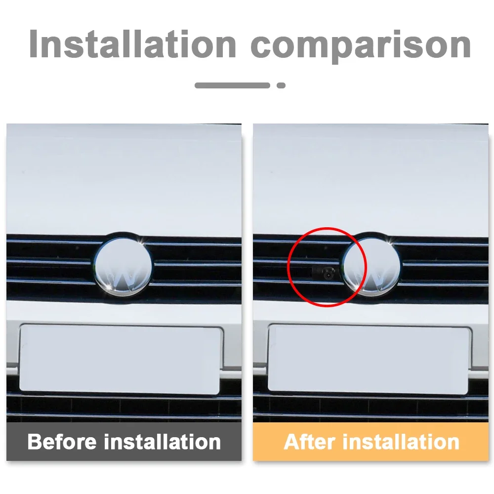 

TEENRAM 150° AHD 1080P Car Front View Camera for Volkswagen 2017/2018 Sagitar Night Vision Fisheye Waterproof Vehicle Camera