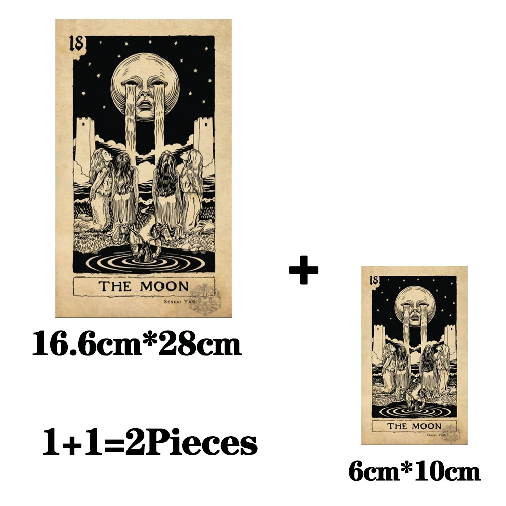 2 sztuk/partia Moon Fool Tarot termosamoprzylepne naklejki termotransferowe żelazko na łaty do prasowania aplikacja t-shirt DIY