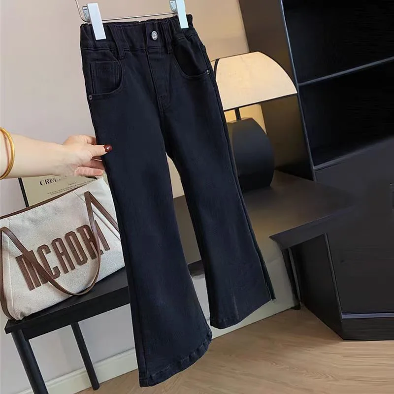 Trousers Korean Childrens Clothing New Autumn Pants Childrens Fashion Black Slim Flared Pants Comfortable