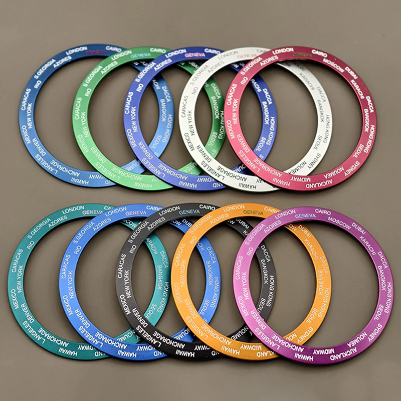 

38mm Curved Aluminum Bezel Insert Ring Fit SUB SRPD GMT SKX007 SKX009 Watch Case NH35 NH36 Movement Men Watch Refit Part