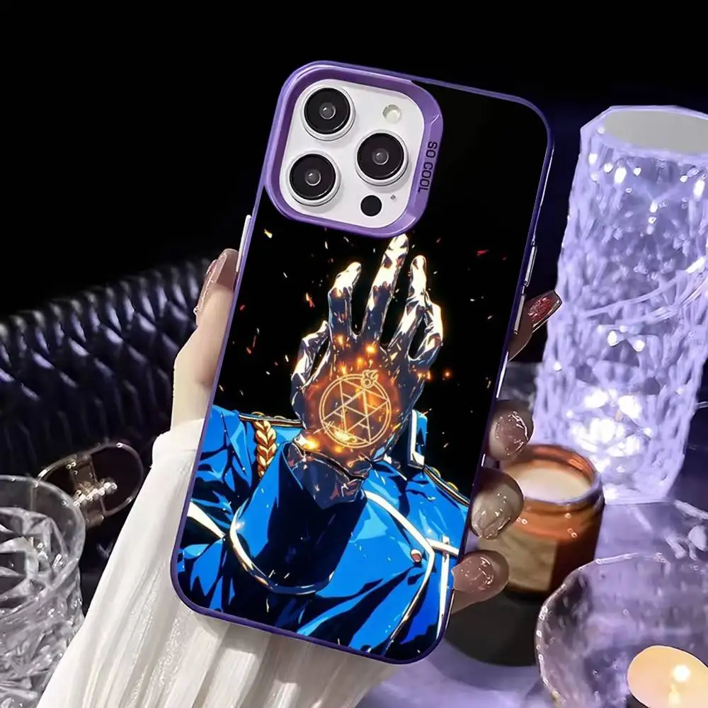 حافظة هاتف F-Fullmetal A-Alchemist لهاتف iPhone17,16,15,14,13,12,11,Mini,Pro,SE,MAX,plus,Purple Matte غطاء سيليكون #6