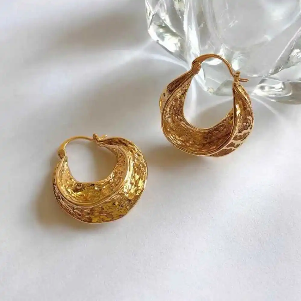 18K Yellow Gold Finish Trending Hoop Drop Dangle Earrings Aquaculture Diy Fashion Holiday gifts