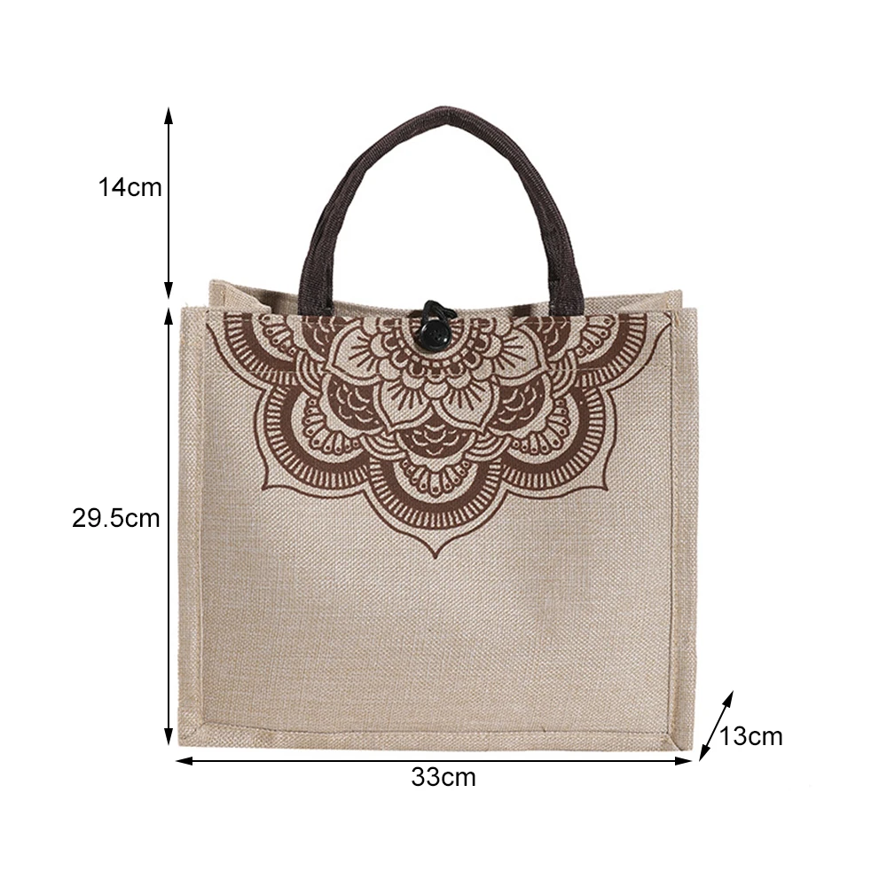 Vintage Linen Handbags For Women Fashion Tote Beach Bags Eco-Friendly Shopping Satchel Large Capacity Shoulder Commuter Bags