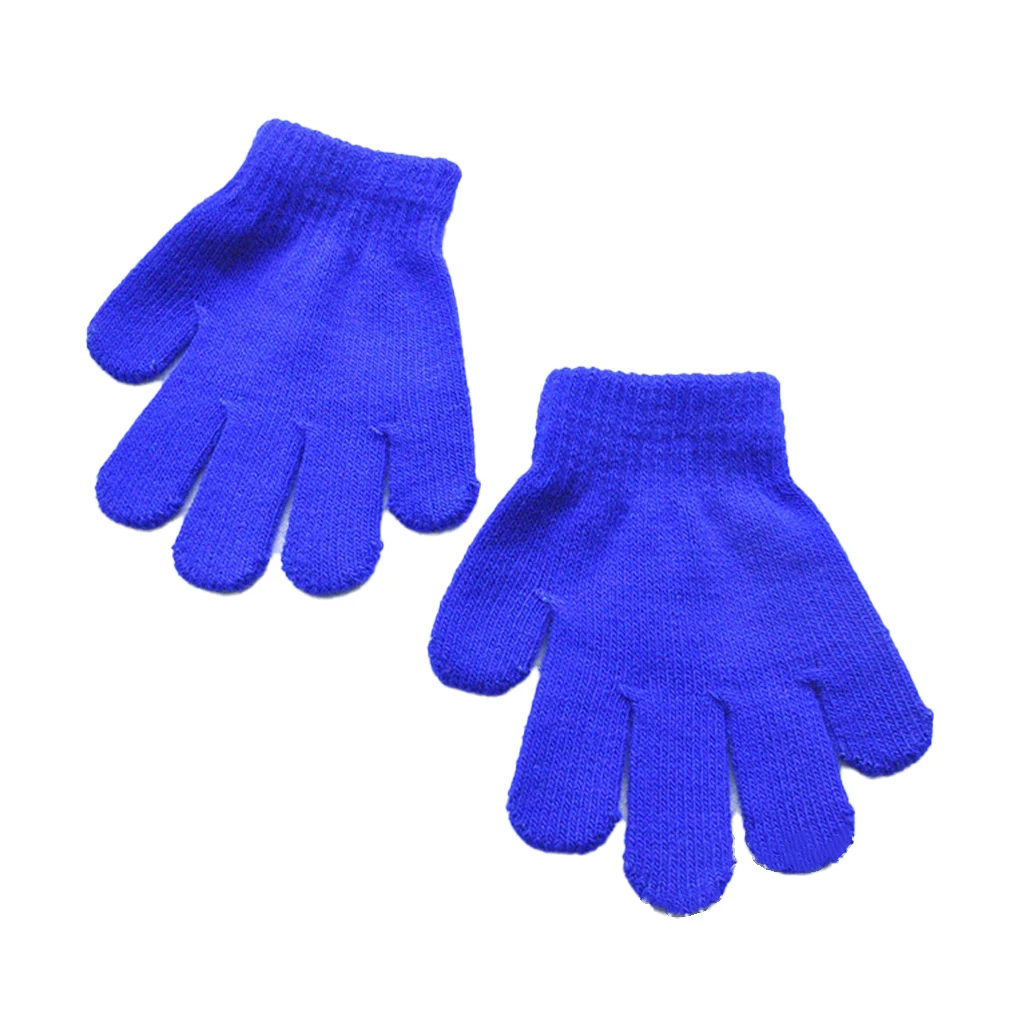 

1 Pair Kids Gloves Comfortable Fingers Cover Clothes Accessory Hands Covers Glove with Solid Color for Outdoor Red