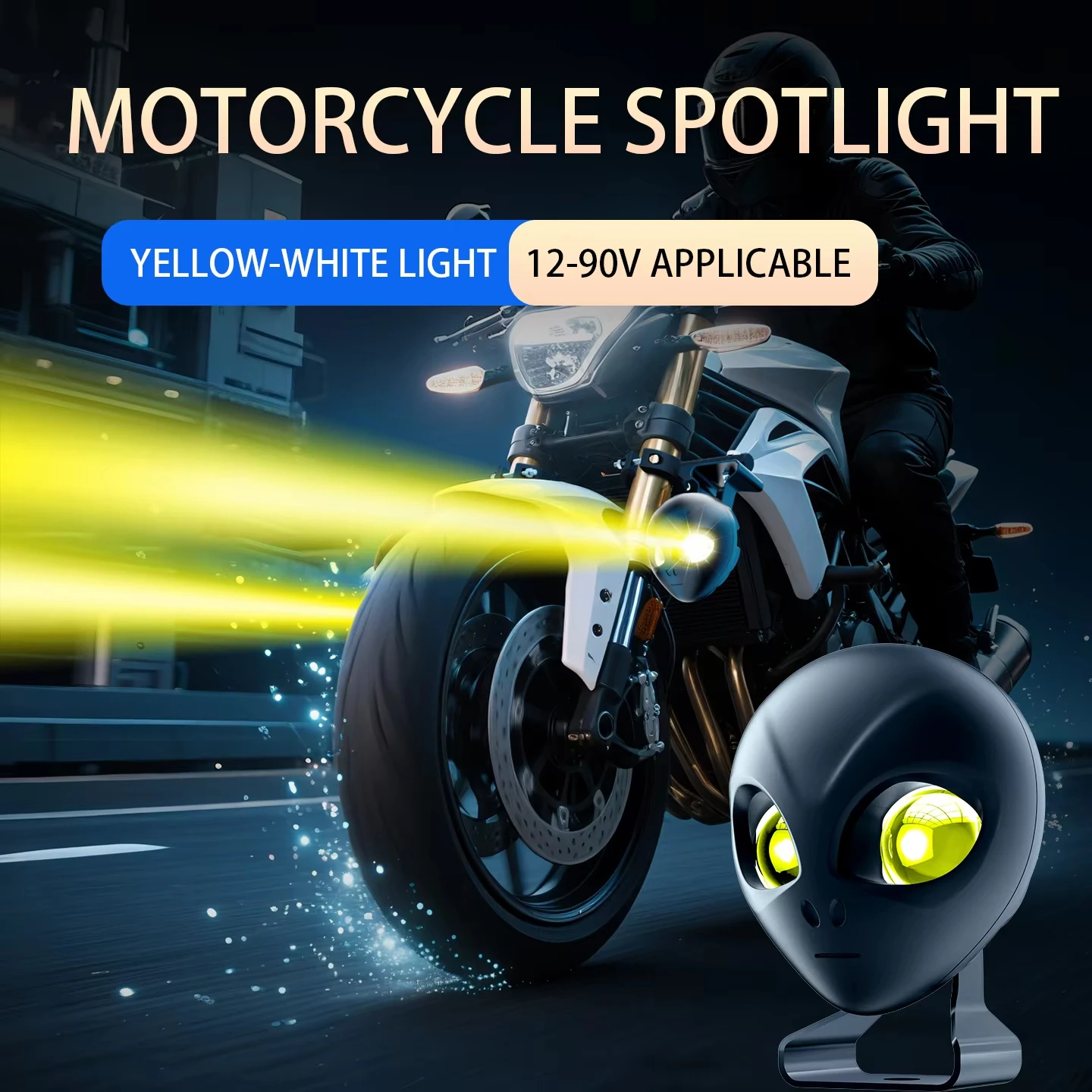 LED Motorcycle Alien Eyes Motorbike LED Auxiliary Lamp U7 Headlamp Spotlights Motorcycle Headlights Super Bright  Accessories