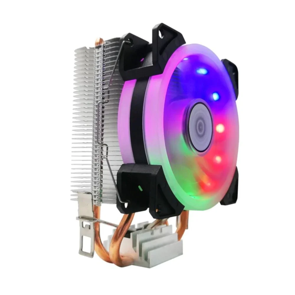 HD 1.0 Rainbow Copper Tower Type CPU Fan For PC Computer Copper Pipe 90mm Aluminum Heatsink