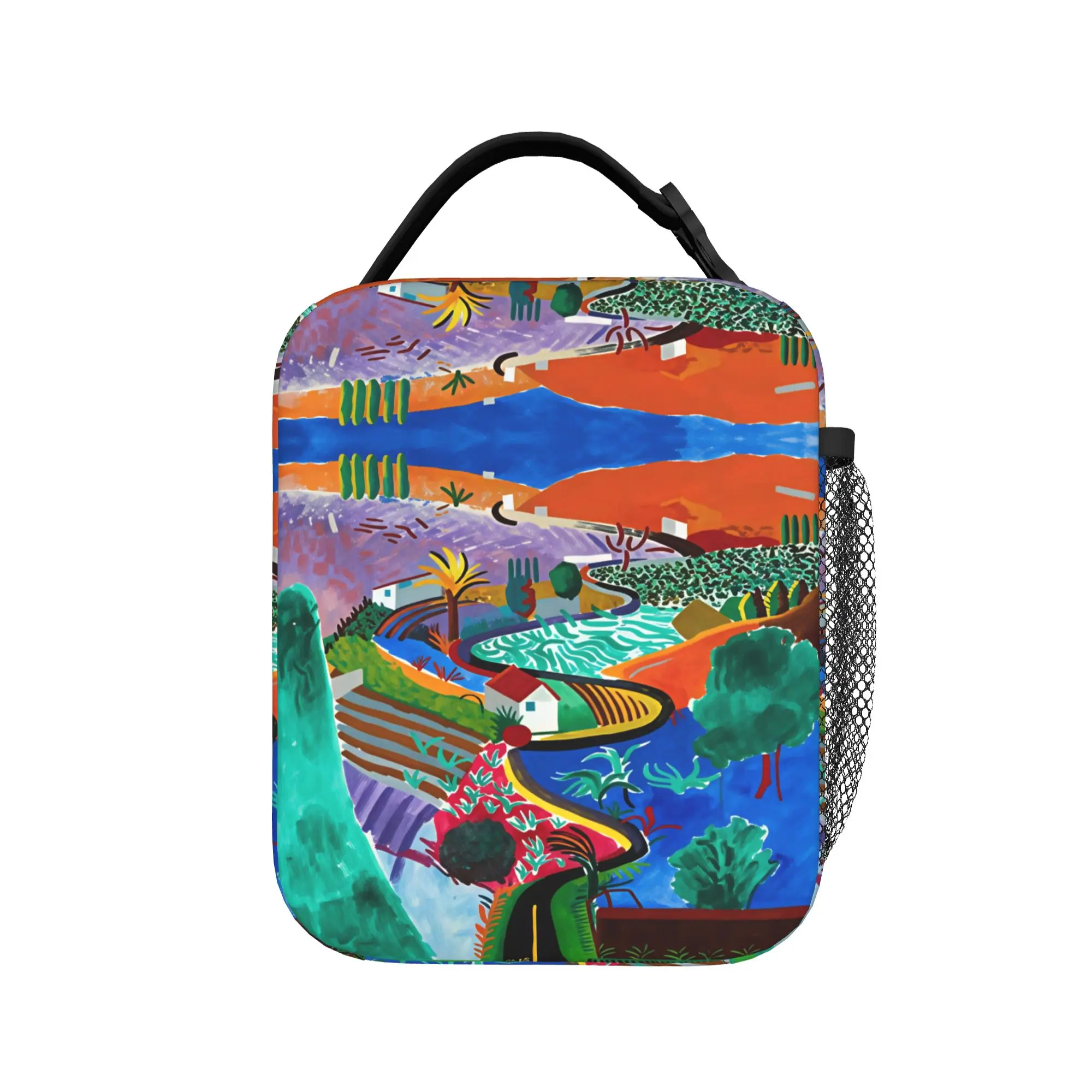 David Hockney Vintage VL14 Poster Lunch Bag  Travel Lunch Box For Unisex Designer Thermal Lunch Bags Convenient Cooler Bag