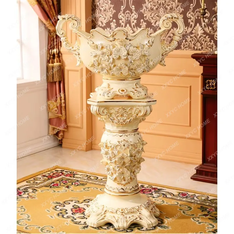 XXElegant  Floor Vase Roman Column Decorative Large Ceramic Planter for Living Room Luxury Retro Home Decor