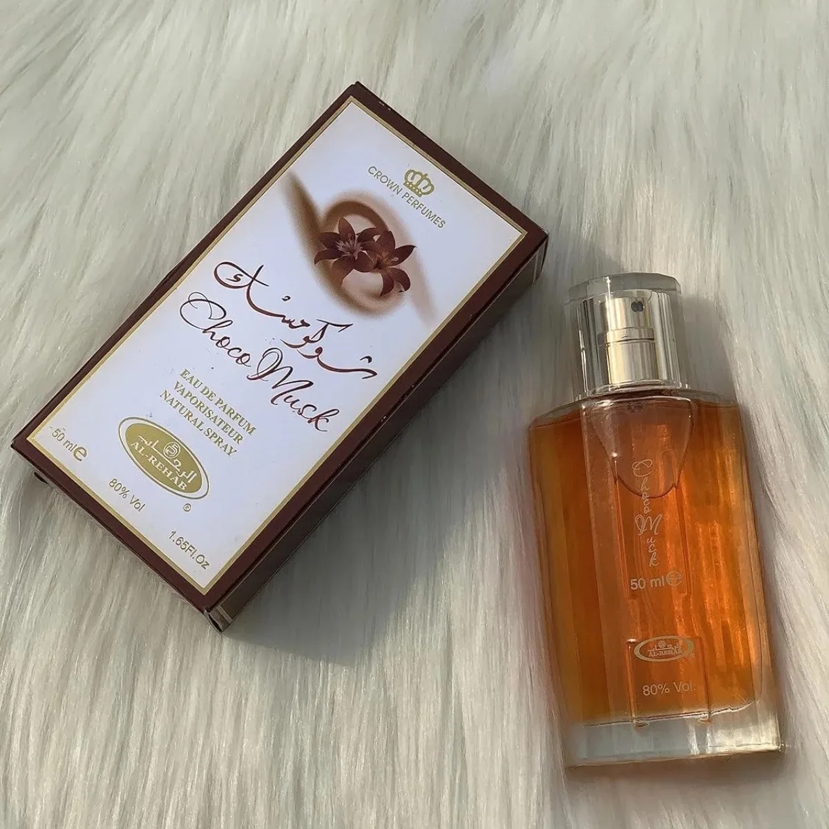 المبيعات الساخنة Al-Rehab Choco Musk Eau de Parfum Spray للنساء عطر عربي دبي عطر كولونيا عطر فاخر على شكل تاج 50 مللي