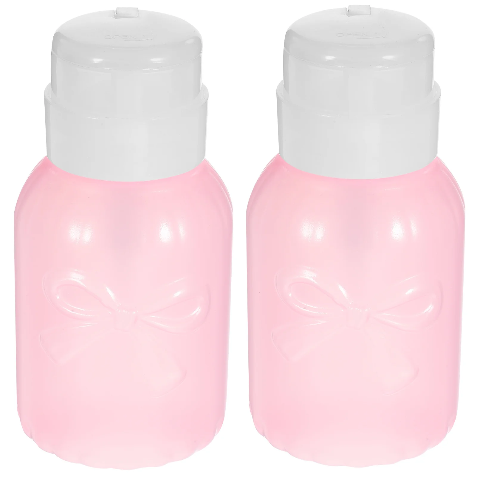 

2Pcs 250ml Refillable Push Down Pump Dispenser Makeup Remover Bottle Stylish Leak Proof Travel Manicure Supplies
