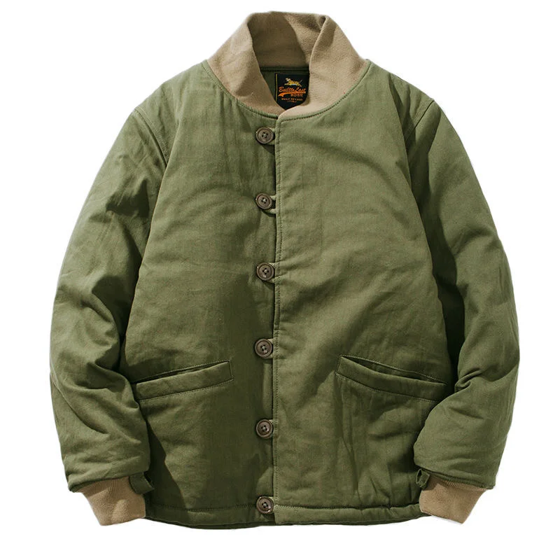 Imagem -06 - American Vintage Ceket Marinha n1 Deck Jacket Sherpa Linning Trabalho Homens Erkekler Veste Americaine