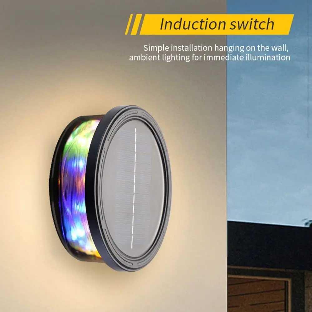 

Solar Powered Solar Courtyard Light Rainbow-colored Light Energy Saving Outdoor Wall Lamp Super Bright Waterproof