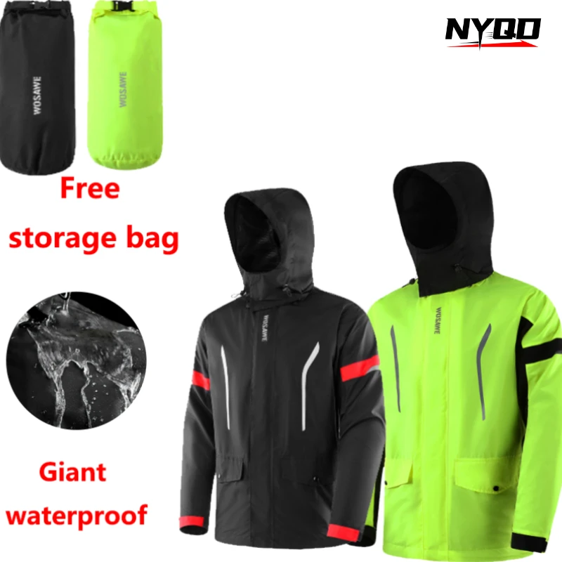 

WOSAWE Motorcycle Raincoat Waterproof Jacket Rider Rain Suit for Camping Hiking Fishing Moto Riding Gear motociclista accesorios