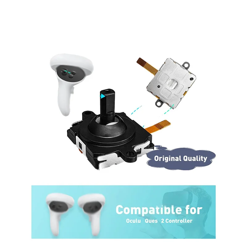 11 In 1 VR Joystick Replacement Kit For Oculus Quest 2 Controller VR Handle Repair Kit With Thumbstick Grips For Quest 3