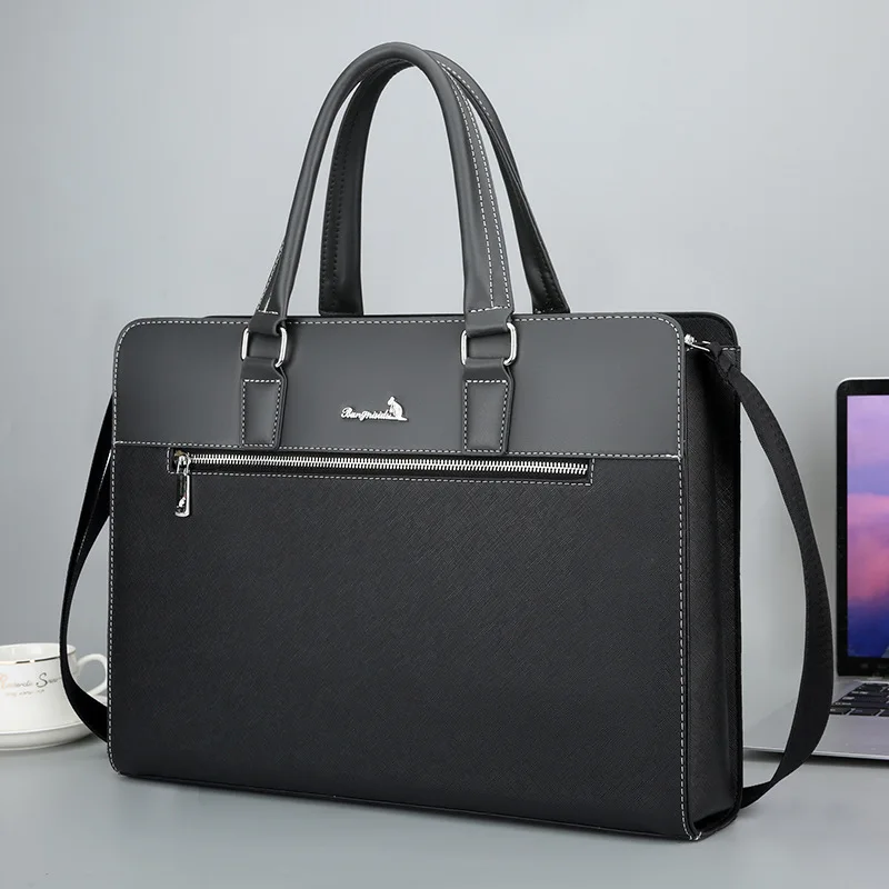 Männliche Aktentasche pu Ledertasche Männer Laptop Executive Designer Handtasche Schulter Business männliche Umhängetasche Portfolio für Dokument