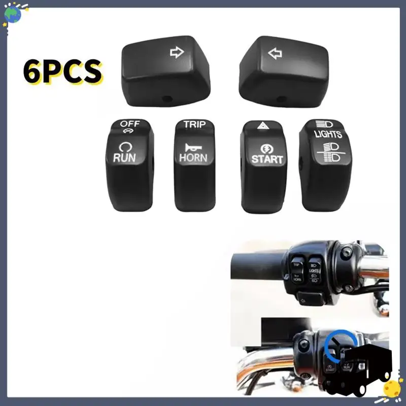

Lasting 6Pcs/Set Motorcycle Handlebar Control Switch Cover Button Caps For Softail Sportster 883 1200 Dyna CVO Softail